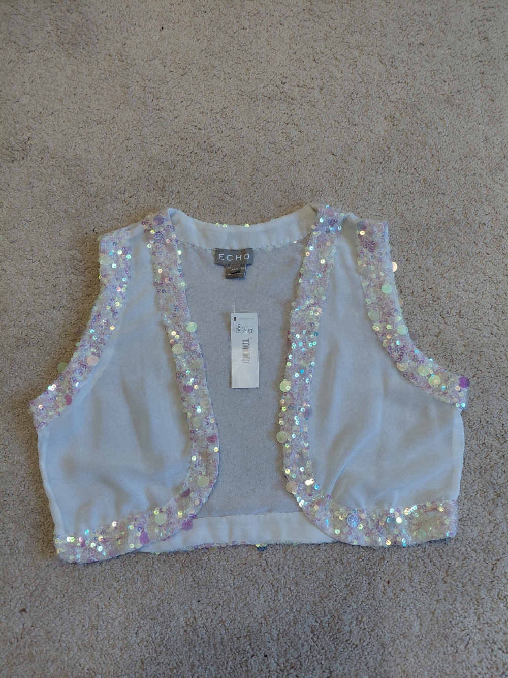 Echo Shrug with Iridescent Sequin Trim - Picture 4 of 7